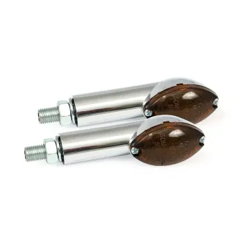 cafe 4 racer - Fastline, LED turn signal set. Chrome, amber lens - MCS Standard indicators 