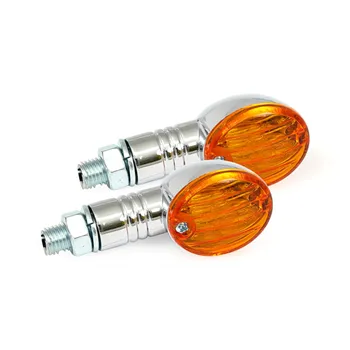 cafe 4 racer - Micro-Flash, halogen turn signal. Chrome. Amber lens - MCS Standard indicators 