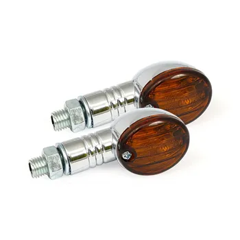 cafe 4 racer - Micro-Flash, halogen turn signal. Chrome. Dark amber lens - MCS Standard indicators 