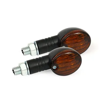 cafe 4 racer - Micro-Flash, halogen turn signal. Black. Dark amber lens - MCS Standard indicators 