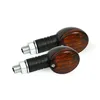 cafe 4 racer - Micro-Flash, halogen turn signal. Black. Dark amber lens - MCS Standard indicators 