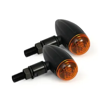 cafe 4 racer - Big Peak turn signal set, 40mm stem. Black - MCS Standard indicators 