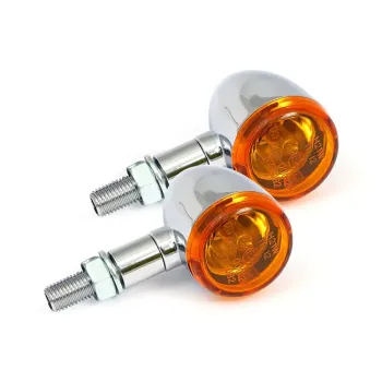 cafe 4 racer - Mini Bullet, halogen turn signals. Chrome, plain - MCS Standard indicators 
