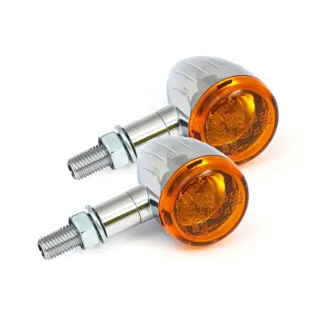 cafe 4 racer - Mini Bullet, halogen turn signals. Chrome, grooved - MCS Standard indicators 