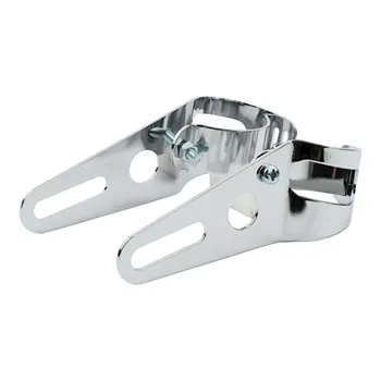cafe 4 racer - Frisco basic universal headlight brackets CHROME 37-42MM - MCS Headlights  brackets & holders   