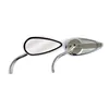 cafe 4 racer - Retro Teardrop mirror set. Chrome, radii round stem - MCS Standard mirrors 