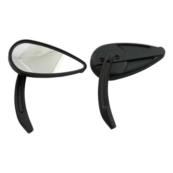 Sada zrcadel Retro Teardrop. Černý hliníkový drážkovaný dřík