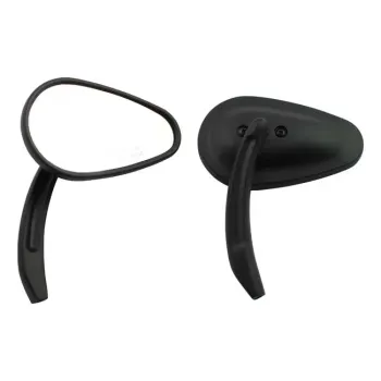cafe 4 racer - Retro Teardrop mirror set. Chrome, radii round stem - MCS Standard mirrors 