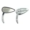 cafe 4 racer - Retro Teardrop mirror set. Chrome, aluminum grooved stem - MCS Standard mirrors 