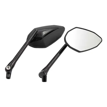 cafe 4 racer - Double Deuce mirror set. Black head & stem - MCS Standard mirrors 