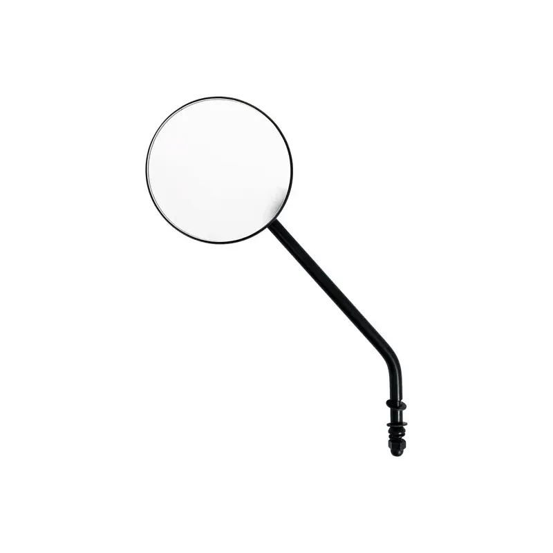 cafe 4 racer - Steel 4" round mirror. Black, long stem - MCS Standard mirrors 