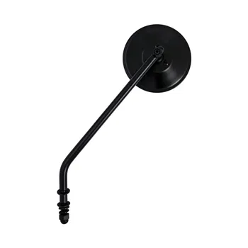 cafe 4 racer - Steel 4" round mirror. Black, long stem - MCS Standard mirrors 