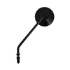 cafe 4 racer - Steel 4" round mirror. Black, long stem - MCS Standard mirrors 