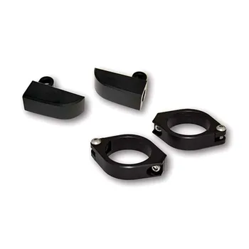 cafe 4 racer - Paco, turn signal fork mount kit. 35-37mm. Black - MCS Fork Cover & Turn signal 