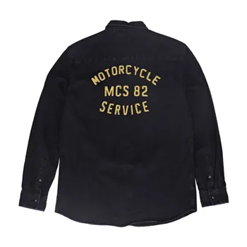 cafe 4 racer - MCS Crew Denim shirt male black - MCS Shirts 