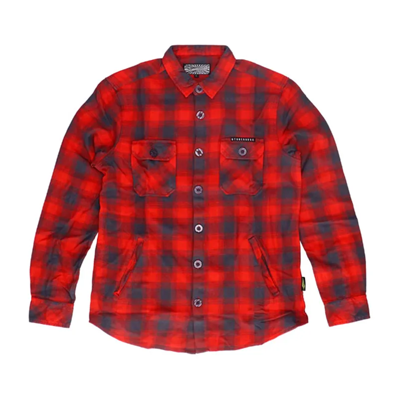 cafe 4 racer - MCS Worker Flanel shirt red/grey - MCS Shirts 