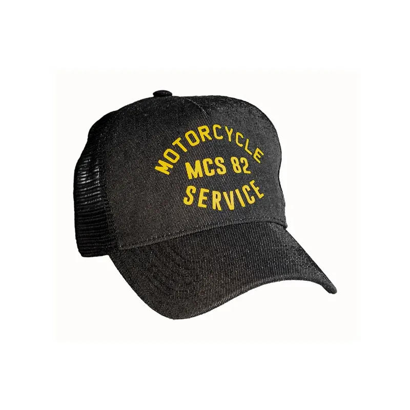 cafe 4 racer - MCS Service Trucker cap black denim - MCS Caps 