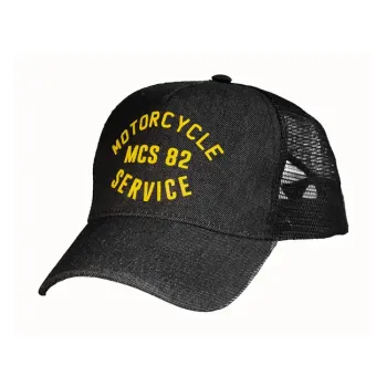 cafe 4 racer - MCS Service Trucker cap black denim - MCS Caps 