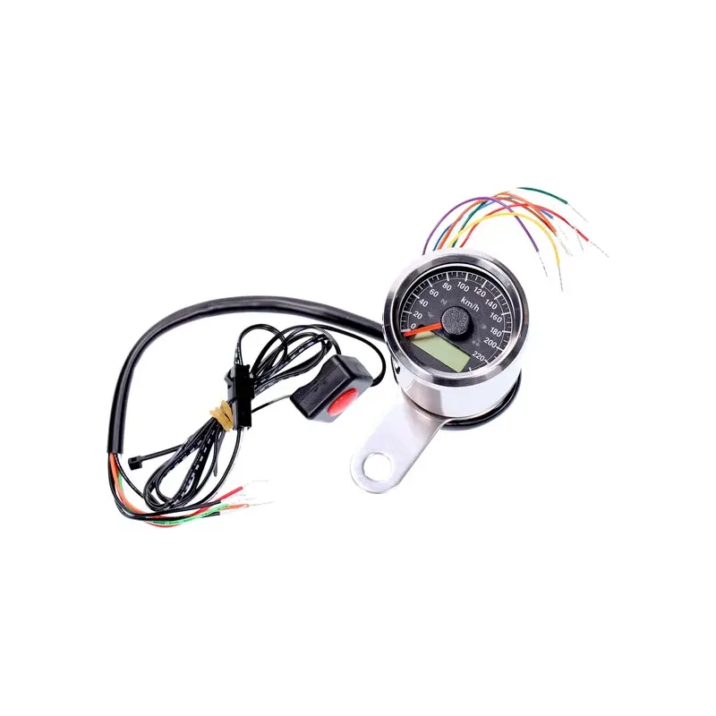 cafe 4 racer - Stoker, electronic speedometer 48mm. Chrome, black face - MCS Analog speedometers 