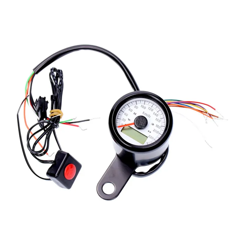 cafe 4 racer - Stoker, electronic speedometer 48mm. Black, white face - MCS Analog speedometers 