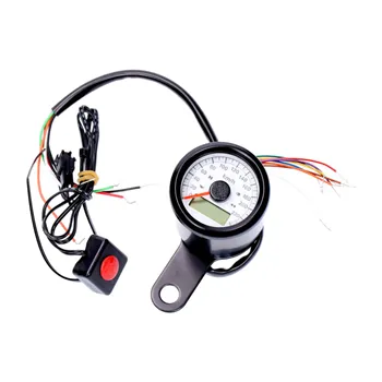 cafe 4 racer - Stoker, electronic speedometer 48mm. Black, white face - MCS Analog speedometers 