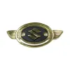 cafe 4 racer - Suzuki T500 T350 tank emblem gold/black 1pcs - MCS Billet Emblems Stickers Logos 