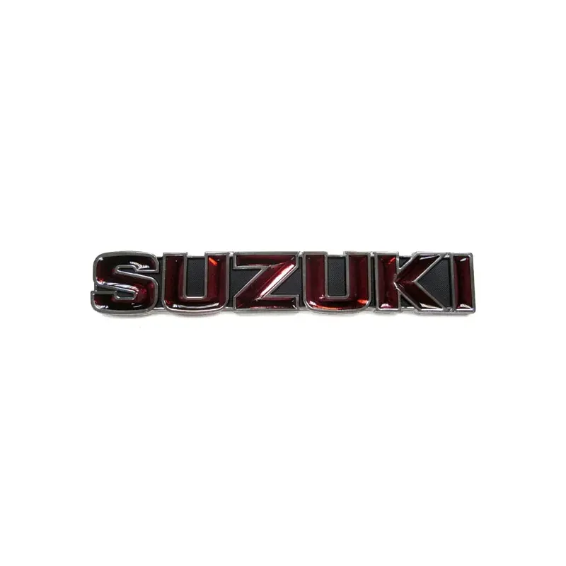 cafe 4 racer - Suzuki GT250, GT185, GT550, GT380 gas tank emblem, black/red - MCS Billet Emblems Stickers Logos 