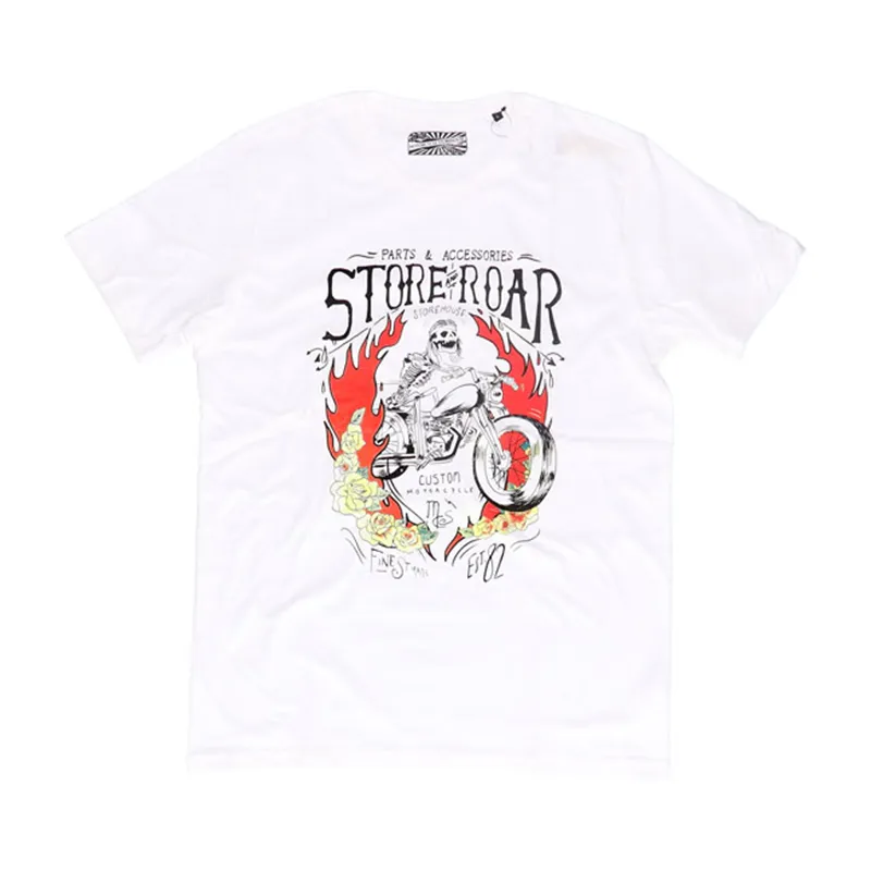 cafe 4 racer - Tričko MCS s lebkou offwhite - MCS Trička 
