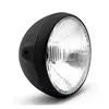 cafe 4 racer - British style 7" H4 headlamp. Side mount. Black - MCS Headlights side mount 