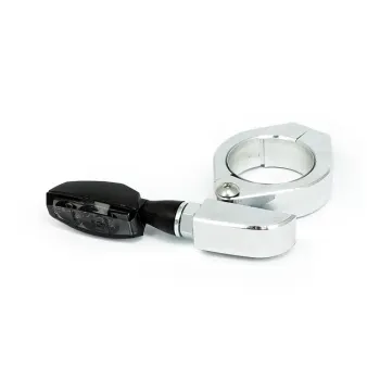 cafe 4 racer - Paco, turn signal fork mount kit. 35-37mm. Chrome - MCS Fork Cover & Turn signal 