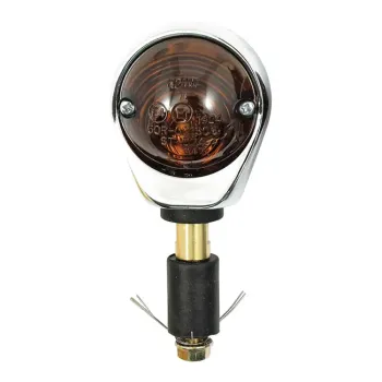 cafe 4 racer - Full size Bulls-Eye, in-bar turn signals. Chrome. Smoke lens - MCS Bar end indicators 