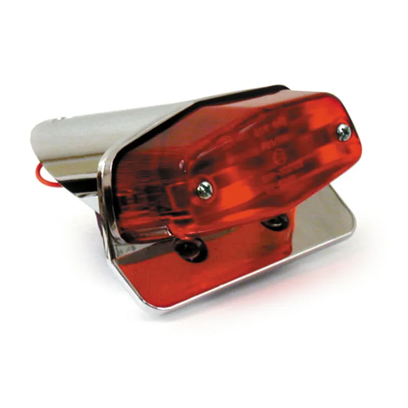 cafe 4 racer - Custom Lucas taillight assembly. With bracket. Chrome - MCS Bulb rear lights 