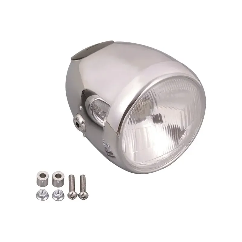 cafe 4 racer - CHROME VINTAGE 5-3/4" HEADLIGHT - MCS Headlights side mount 