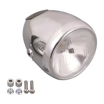 cafe 4 racer - CHROME VINTAGE 5-3/4" HEADLIGHT - MCS Headlights side mount 