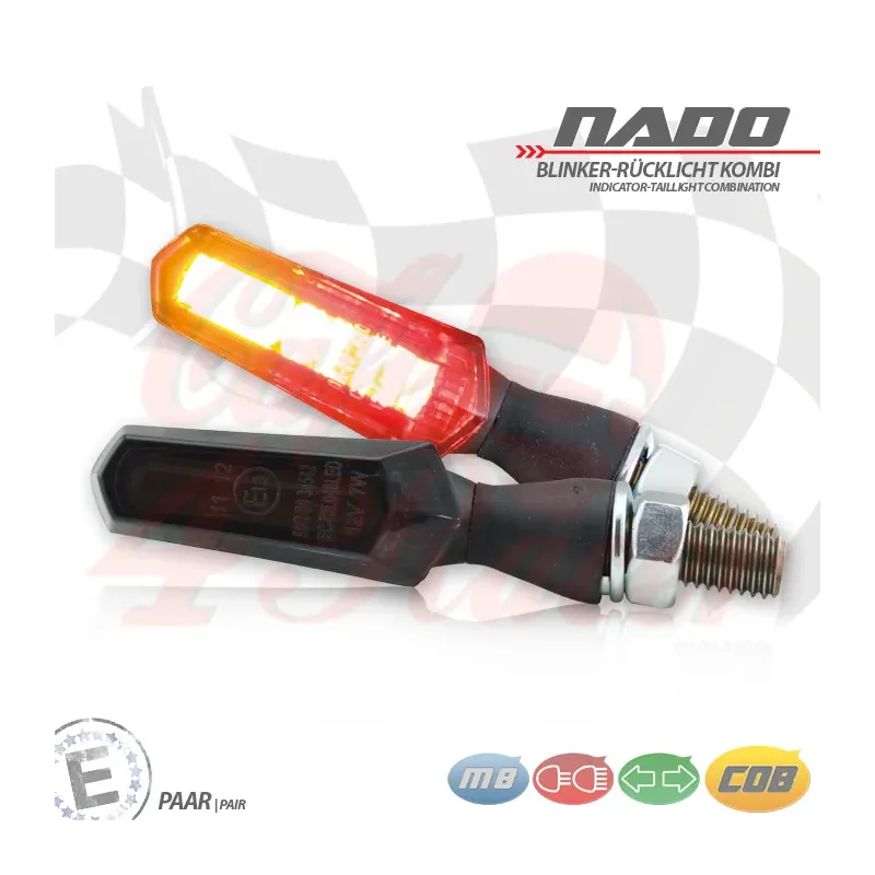 cafe 4 racer - Kombinované zadní světlo COB "Nado" - HS MOTO Germany 2v1 a 3v1  4251352609632