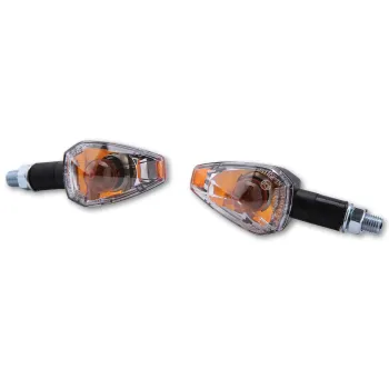cafe 4 racer - LED ukazatel "Shadow Light" pár chromovaný hliník M8 L65 x Š16 x V14mm tónovaný - HS MOTO Germany Standardní ukazatele směru 4251352606440
