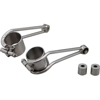 cafe 4 racer - CNC Clamp Set Aluminum Black Ø 38-41mm 2 Clamps - HS MOTO Germany Headlights  brackets & holders   4251352629173