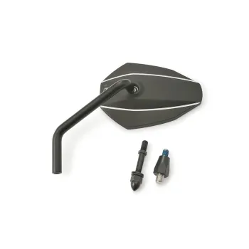 cafe 4 racer - Small rectangular mirror. Short stem, chrome - MCS Standard mirrors 
