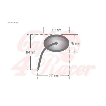 cafe 4 racer - HIGHSIDER Alu mirror VICTORY - Highsider Standard mirrors 4054783039715