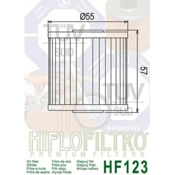 cafe 4 racer - HIFLO OIL FILTER HF123 - HIFLOFILTRO Olejové filtre 824225110050