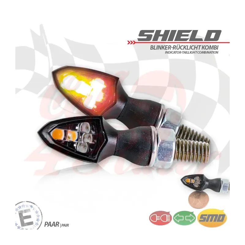 cafe 4 racer - SMD indicator RL combination "SHIELD" 3in1 - HS MOTO Germany 2in1 and 3in1 