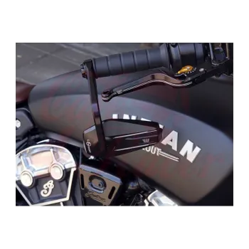 cafe 4 racer - Wunderkind Indian Scout mounting set bar end mirrors - WUNDERKIND Custom INDIAN SCOUT BOBBER  Newchurch THREE 