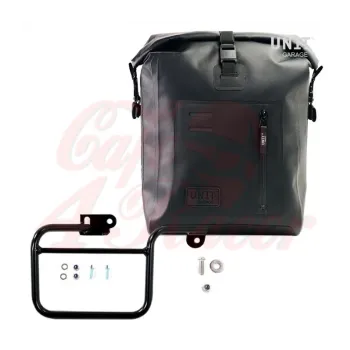 cafe 4 racer Side Pannier Canvas + Subframe K Series custom bike parts 