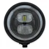 cafe 4 racer - "Pearl"  LED světlomety 5 3/4" matná černá - HS MOTO Germany Přední světla se spodním úchytem 4251352631800