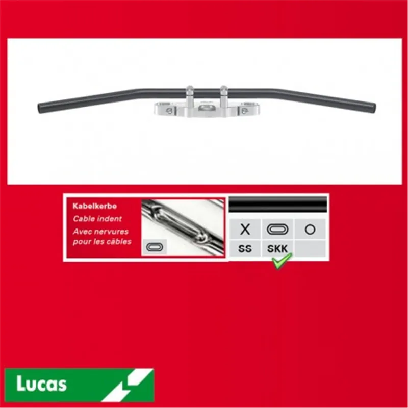cafe 4 racer - TRW Lucas Steel handlebar "Dragbar Medium" black MCL123SKK - TRW Standard handlebars 3322938151966