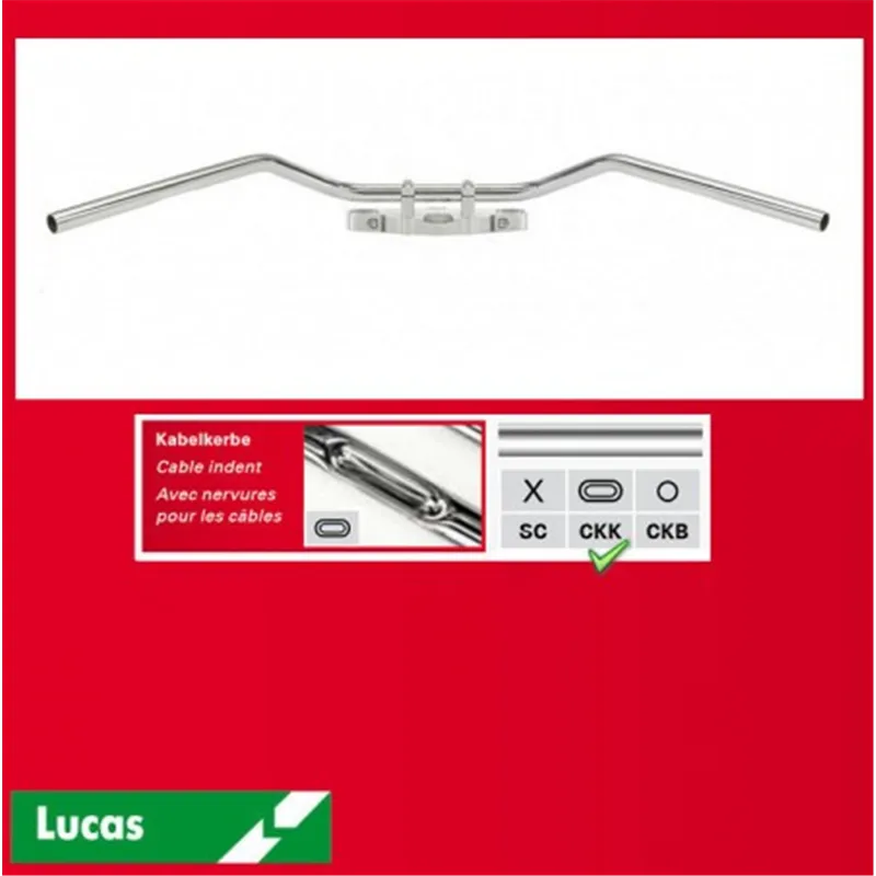 cafe 4 racer - TRW Lucas Steel handlebar "Roadstar Medium" chrome MCL135CKK - TRW Standard handlebars 3322937244737
