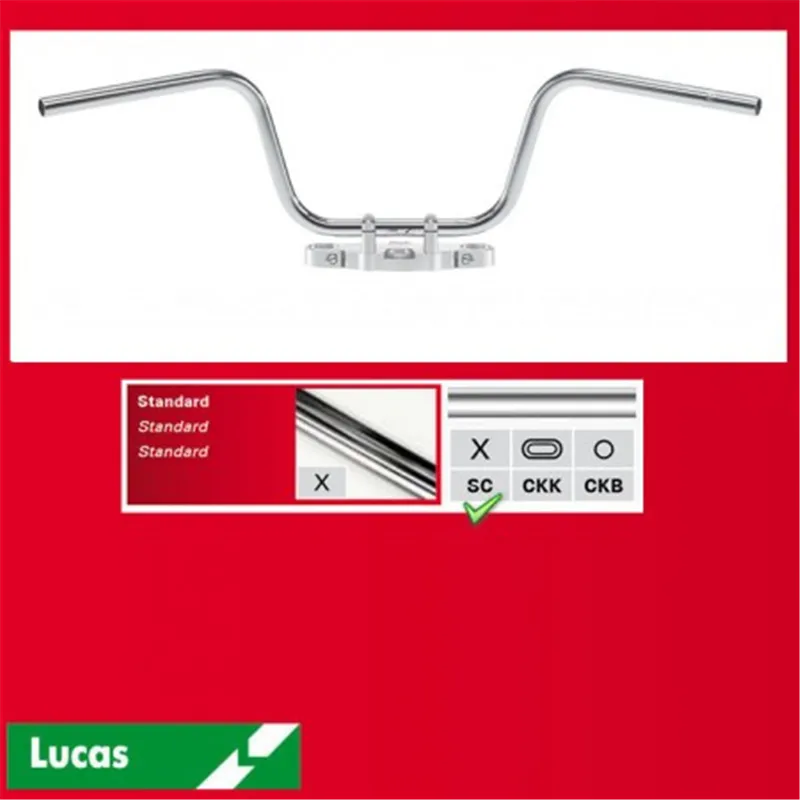 cafe 4 racer - TRW Lucas Steel handlebar "Apehanger" chrome MCL136SC - TRW Standard handlebars 3322937203543