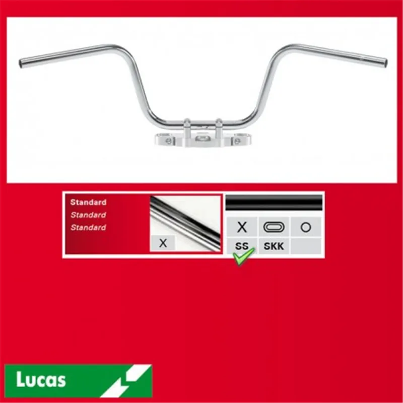 cafe 4 racer - TRW Lucas Steel handlebar "Apehanger" black MCL136SS - TRW Standard handlebars 3322938170776
