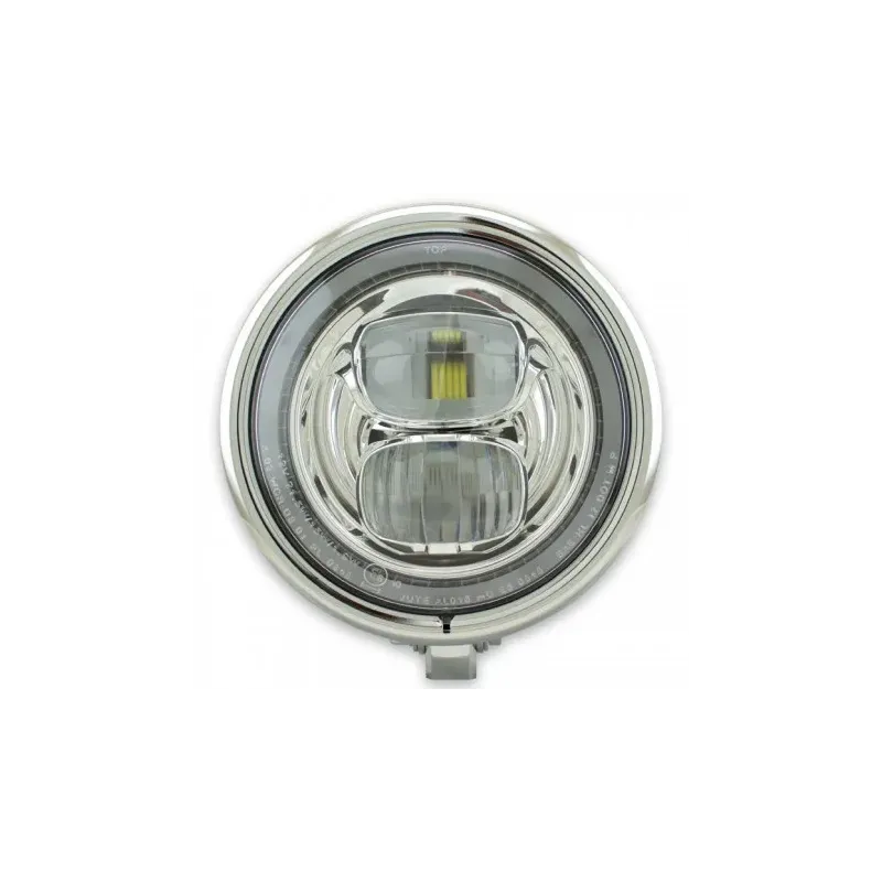 cafe 4 racer - "Peral"  LED hlavný svetlomet 5 3/4" chróm - HS MOTO Germany Predné svetlá so spodným úchytom 4251352631794