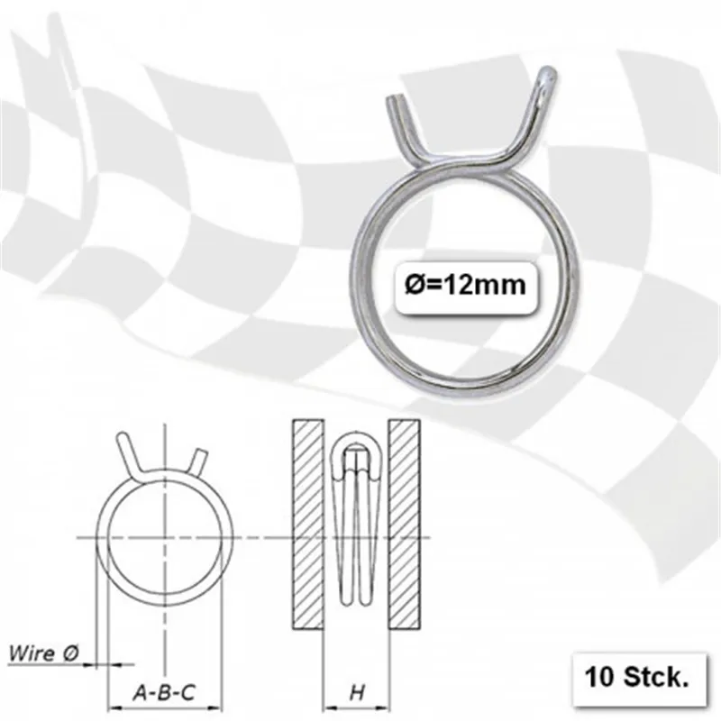 cafe 4 racer - Svorky palivové hadice 12 mm - HS MOTO Germany Příslušenství palivového systému 4251352629050